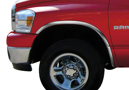 QAA Polished Stainless Full Fender Trim 02-09 Dodge Ram SB - Click Image to Close